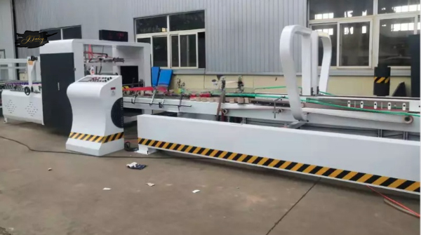 Automatic corrugation cardboard folder gluer with PP strapping bundling box packing machine